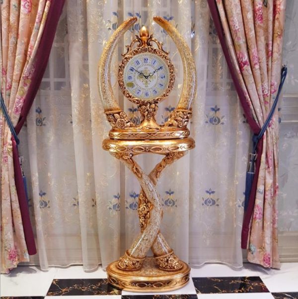 Atmospheric retro ivory grandfather clock (2)