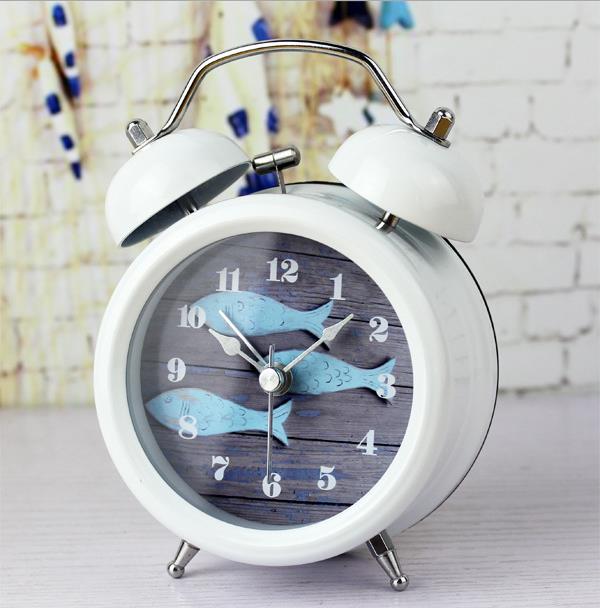 Small fish metal bell alarm clock (5)